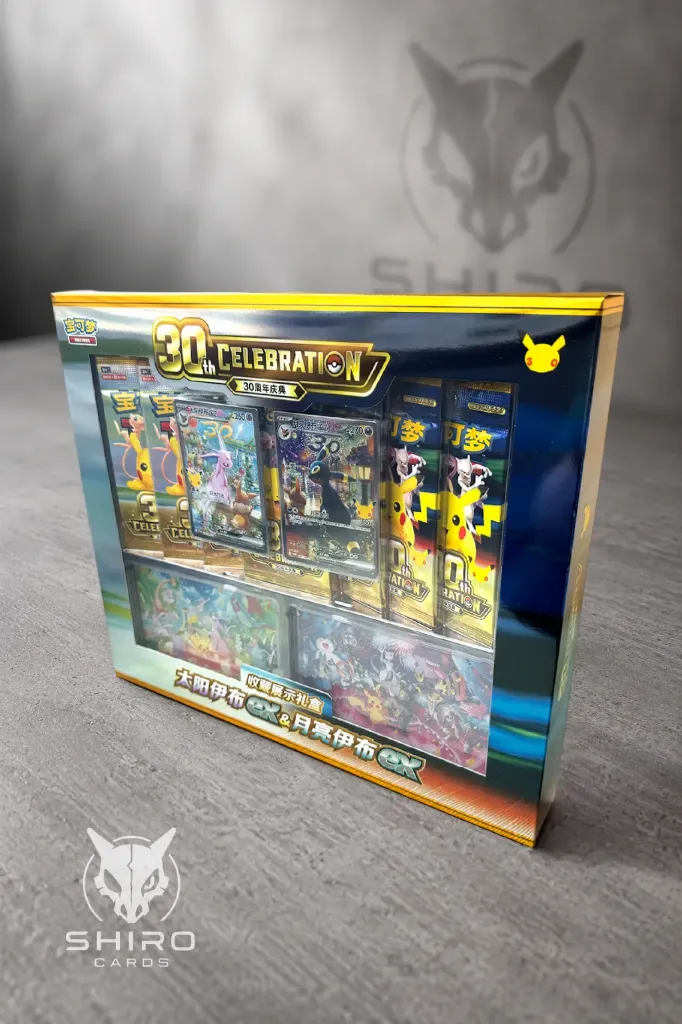 Pokémon 30th Celebration Espeon ex & Umbreon ex Chino | Collector Display Box